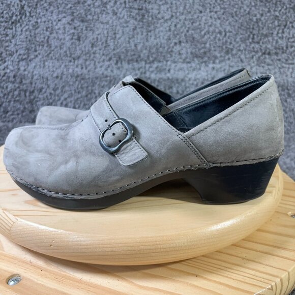 Dansko Shoes Tamara Clog Womens Size 10 Nubuck Leather Gray Slip On Comfort - Picture 1 of 8